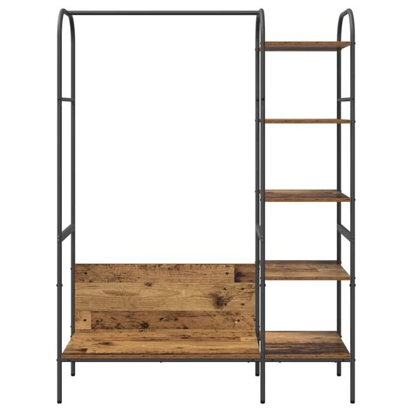 Държач за дрехи с рафт Кафяво 120 x 44 x 160 см Инженерно дърво