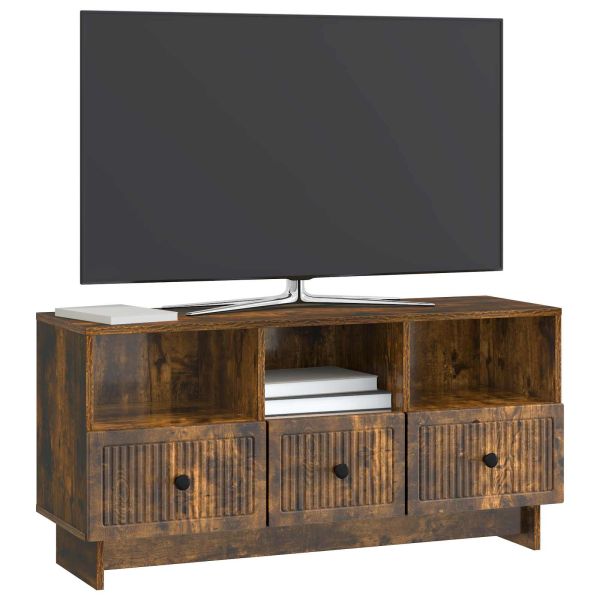 ТВ шкаф Опушен дъб 102 x 34,5 x 50 см Инженерна дървесина