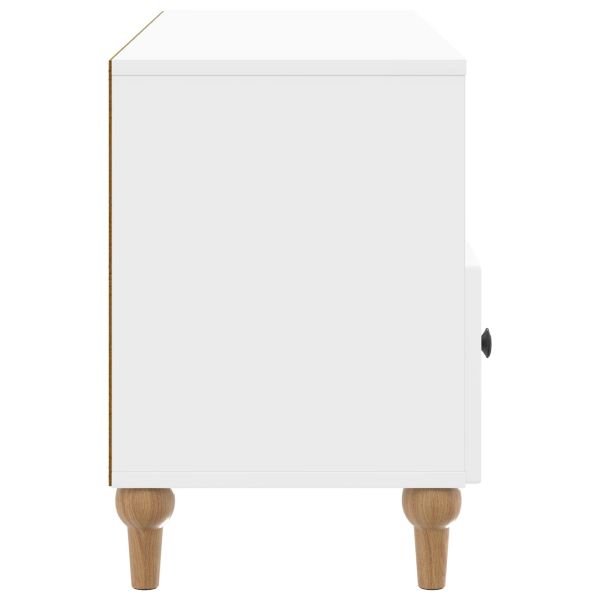 ТВ шкаф Висок Гланцов Бял 102 x 34,5 x 50 см