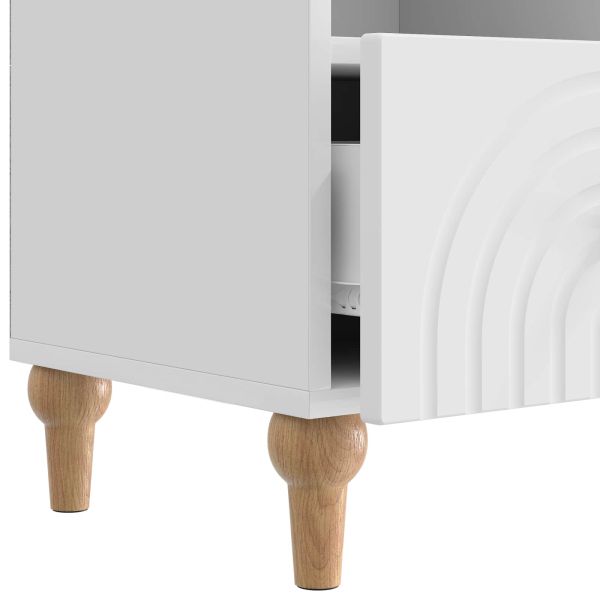 ТВ шкаф Висок Гланцов Бял 102 x 34,5 x 50 см