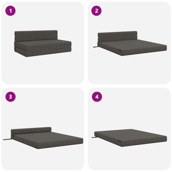 Разтегателен диван легло Тъмен сив 203 x 152 x 15 см