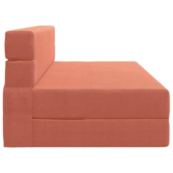 Разтегателен диван легло Червено оранжево 203 x 152 x 15 см