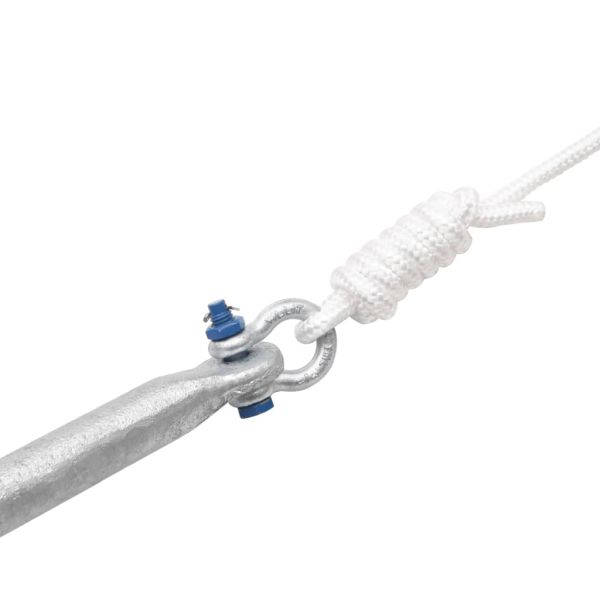 Сгъваема котва с въже сребриста 10 kg Горещо поцинкован чугун