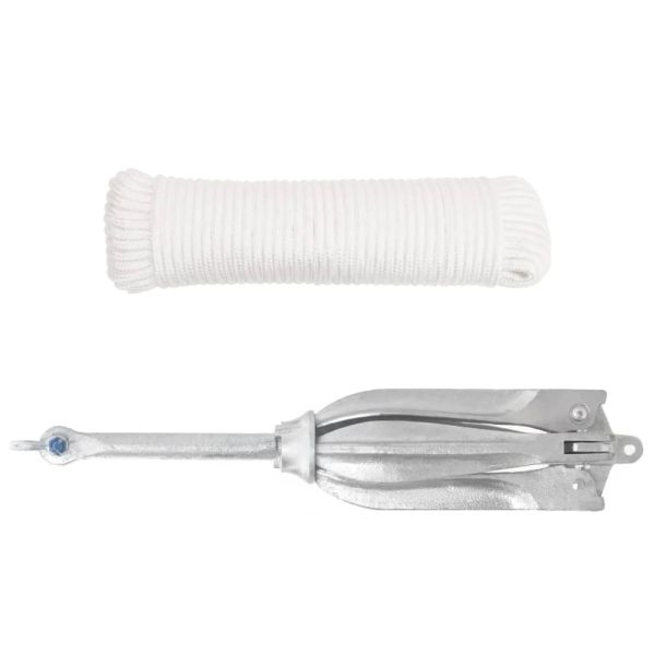 Сгъваема котва с въже сребриста 12 kg Горещо поцинкован чугун