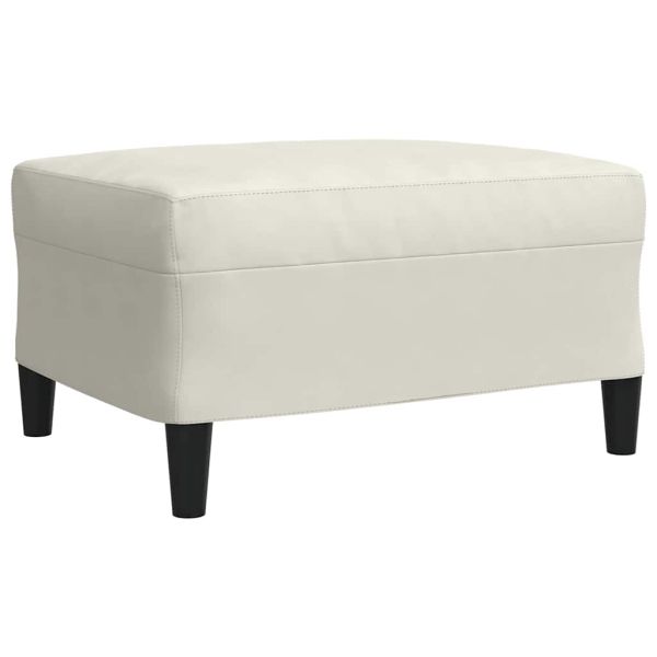 Комплект дивани от 3 части с възглавници, кремав, кадифе