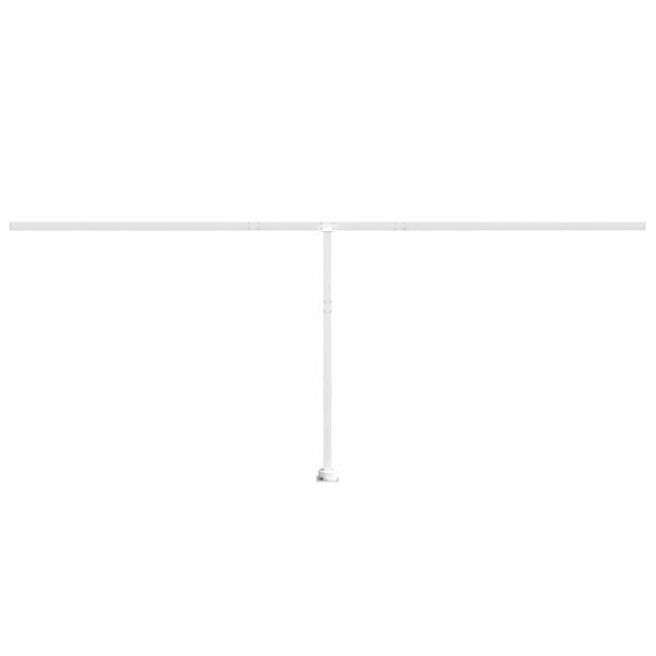 Комплект стълбове за тенти, бял, 600x245 см, желязо