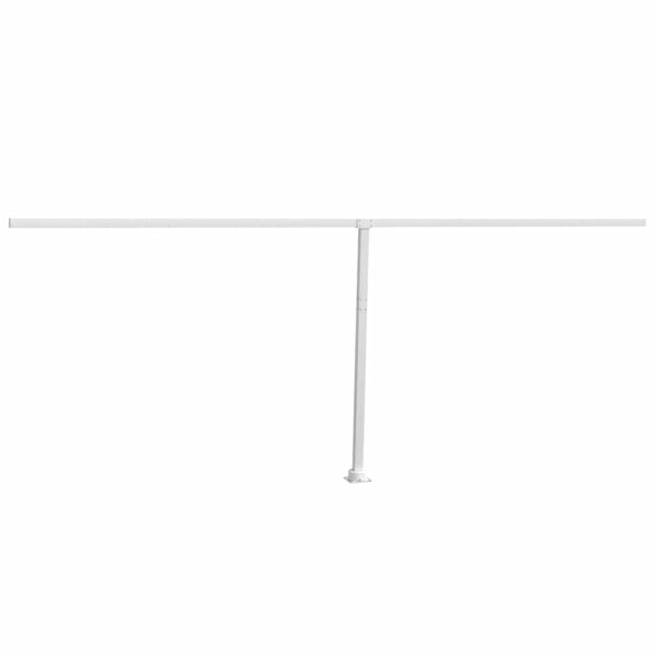 Комплект стълбове за тенти, бял, 600x245 см, желязо