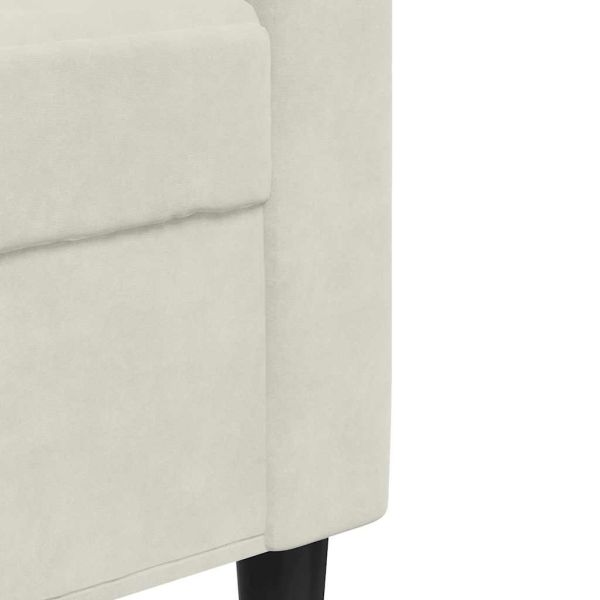 2-местен диван, кремава, 140 см, кадифе