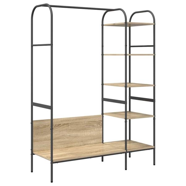 Държач за дрехи с рафт Кафяво 120 x 44 x 160 см Инженерно дърво