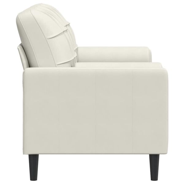 2-местен диван с декоративни възглавници кремав 140 см кадифе