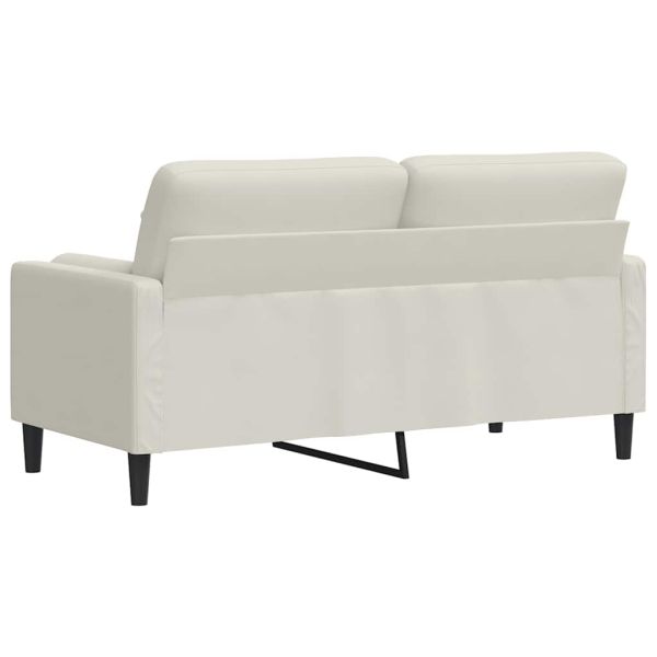 2-местен диван с декоративни възглавници кремав 140 см кадифе