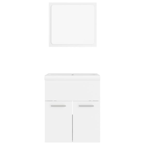 Комплект мебели за баня, бял, ПДЧ