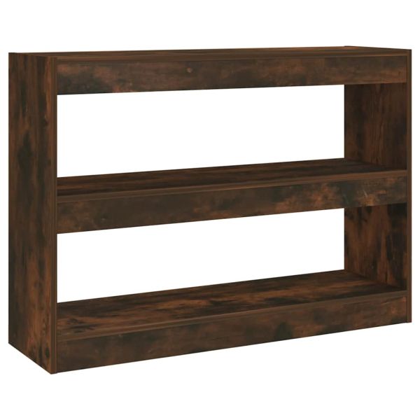 Библиотека/разделител за стая, опушен дъб, 100x30x72 см