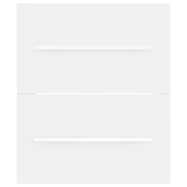 Шкаф за баня с вградена мивка, бял, инженерно дърво