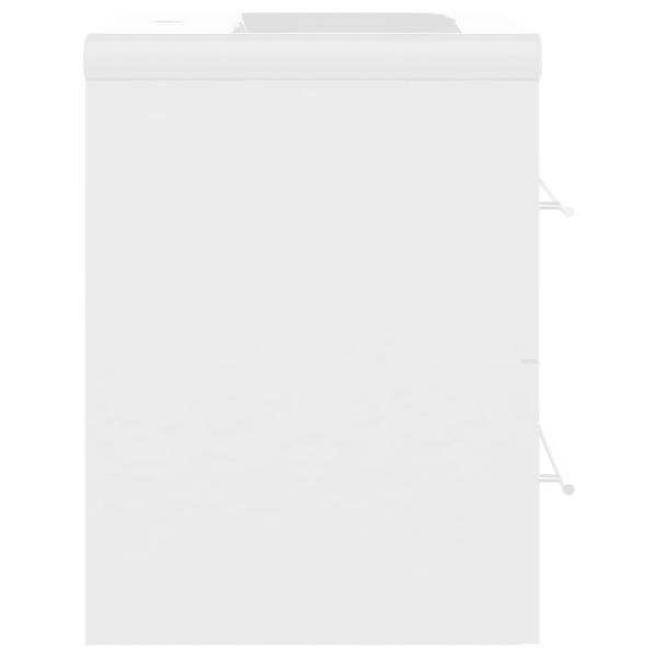 Шкаф за баня с вградена мивка, бял, инженерно дърво