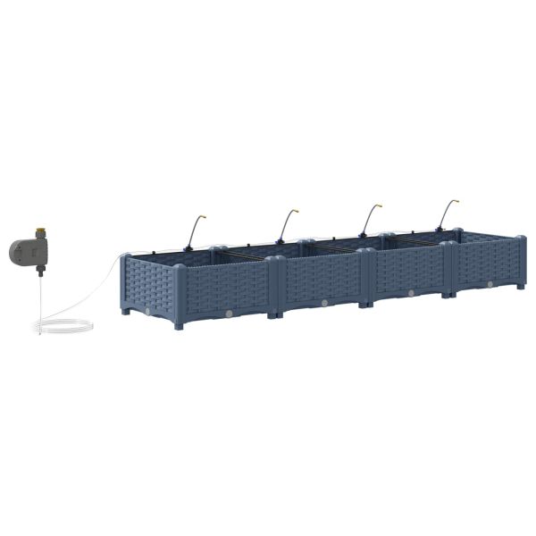 Градинска саксия 4 pcs Сив 160 x 40 x 22 см Пластмаса