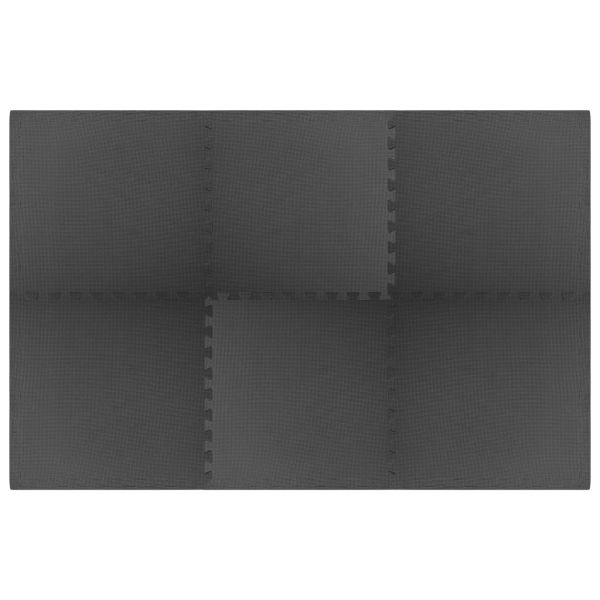 Постелки за под 6 бр 2,16 м² EVA пяна черни