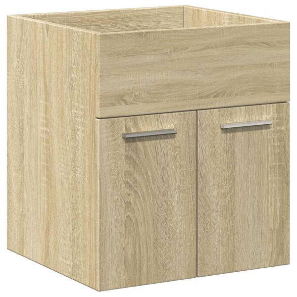 Комплект мебели за баня от 2 части, дъб сонома, инженерно дърво