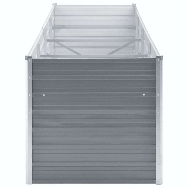 Градинска висока леха поцинкована стомана 320x80x77 см сива