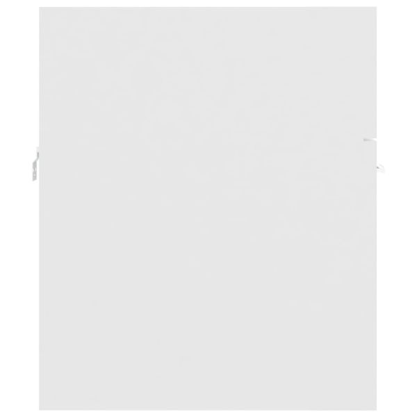 Шкаф за баня с вградена мивка, бял, инженерно дърво