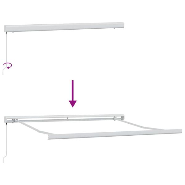 Сгъваем навес Зелен и бял 300 x 250 cm Текстил и Метал