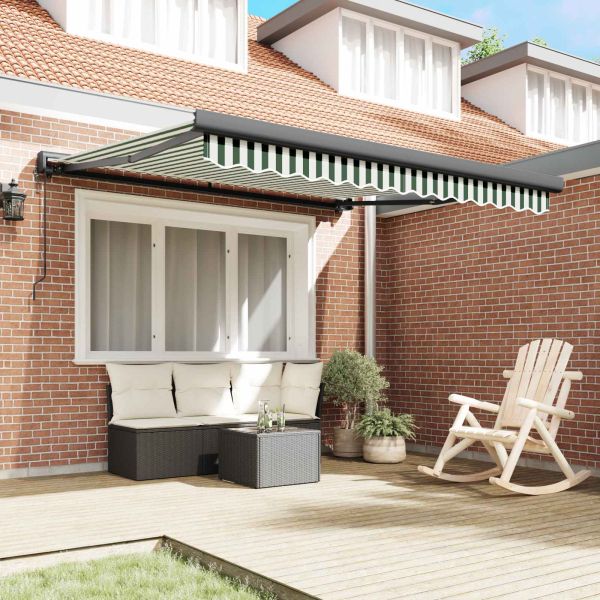 Сенник Зелен и бял 300 x 250 x 165 см Полиестер и алуминий