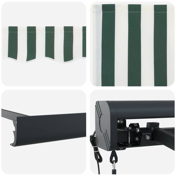 Сенник Зелен и бял 300 x 250 x 165 см Полиестер и алуминий