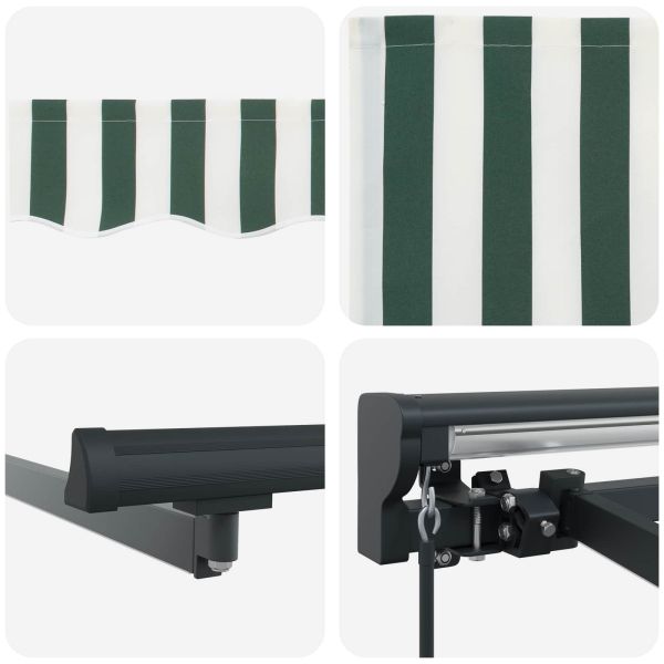 Ръчна рамка за сенник с LEDs Зелено, Бяло, Антрацит 3 x 2,5 m