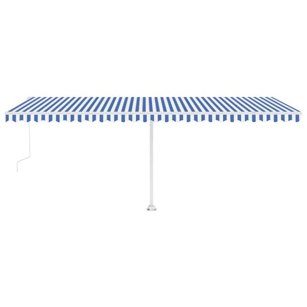 Свободностояща автоматична тента, 600x300 см, синьо/бяло