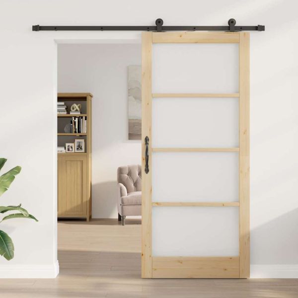 Преплъзваща се врата ORKDAL Естествено и черно 93 x 211 см