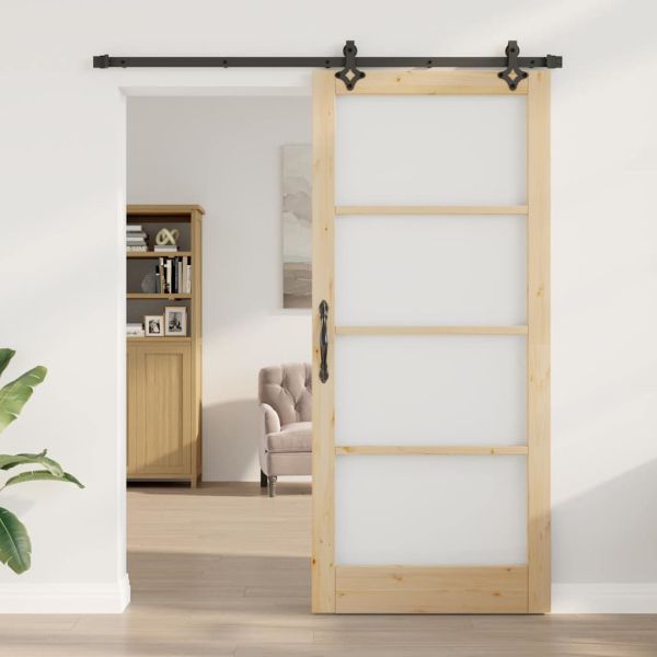 Преплъзваща се врата ORKDAL Естествено и черно 93 x 211 см