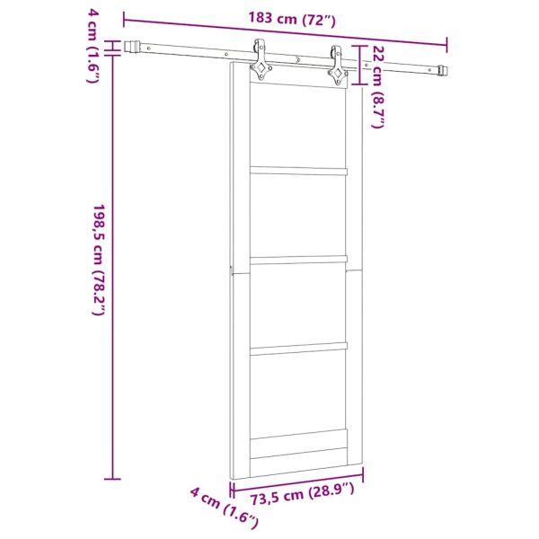 Преплъзваща се врата Естествен 73,5 x 198,5 см