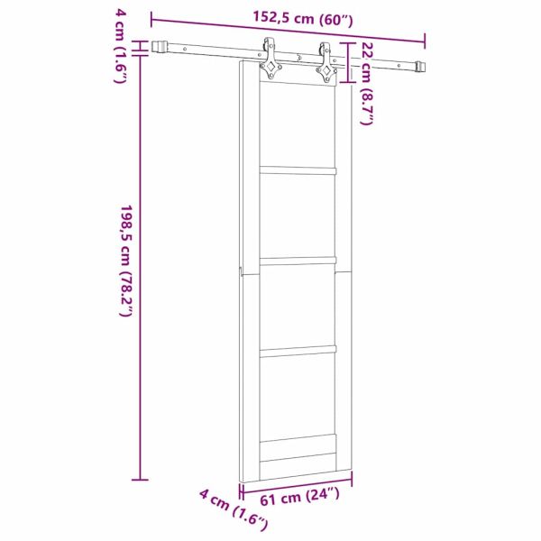 Преплъзваща се врата Бяло 61 x 198,5 см