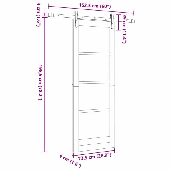 Преплъзваща се врата ORKDAL Естествен 73,5 x 198,5 см