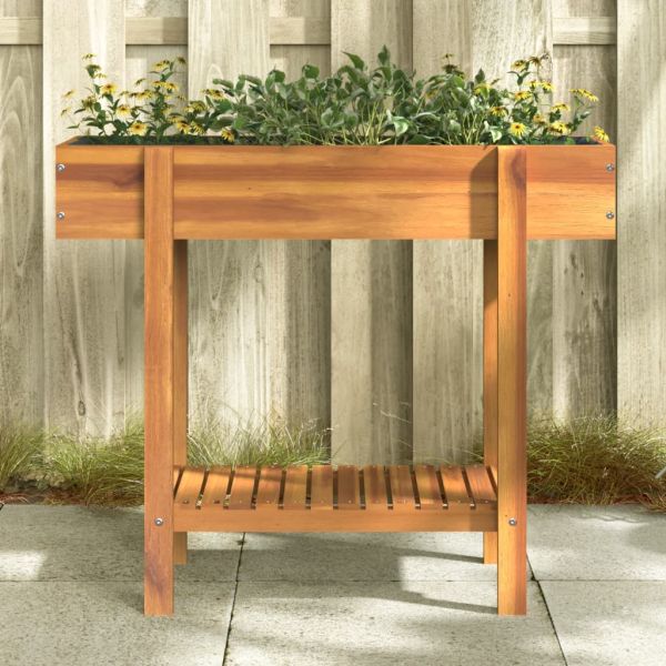 Градинско повдигнато легло, 90x30x75 см, акациево дърво масив