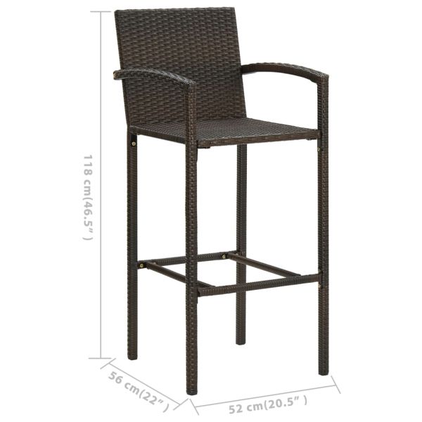 Градински бар комплект, 5 части, кафяв