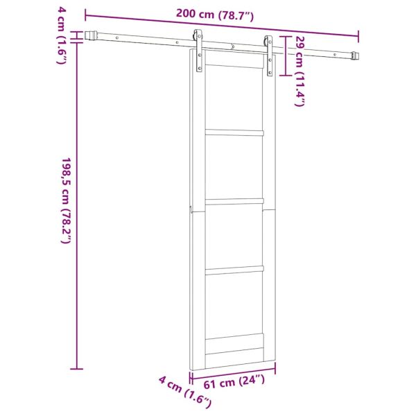 Преплъзваща се врата ORKDAL Бяло 61 x 198,5 см