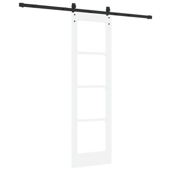 Преплъзваща се врата Бял и черен 61 x 198,5 см