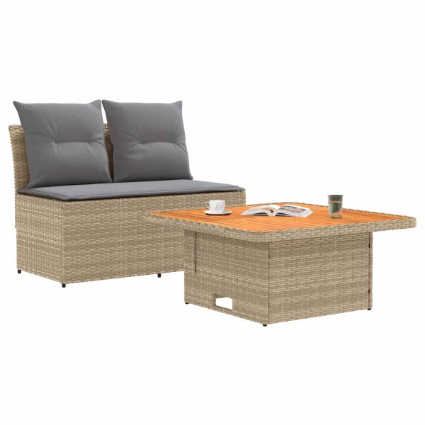 2 Брой Градинен среден диван с таблица, която се повдига