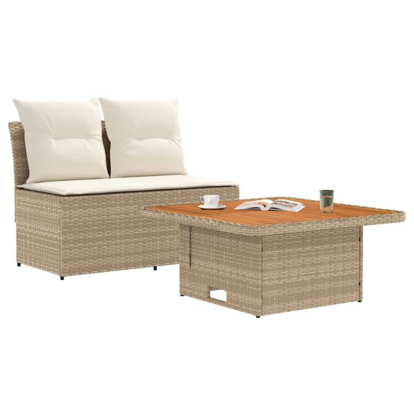 2 Брой Градинен среден диван с таблица, която се повдига