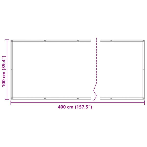Балконен екран Кафяво 100 x 400 cm Оксфордска тъкан