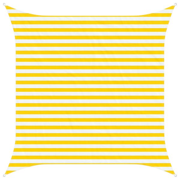 Открит слънцезащитен плат Жълт и бял 3 x 3 m