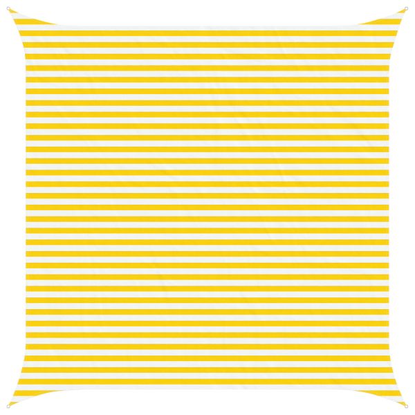 Открит слънцезащитен плат Жълт и бял 4,5 x 4,5 m