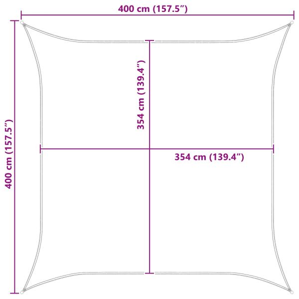 Открит слънцезащитен плат 4 x 4 m 100% полиестер Оксфорд