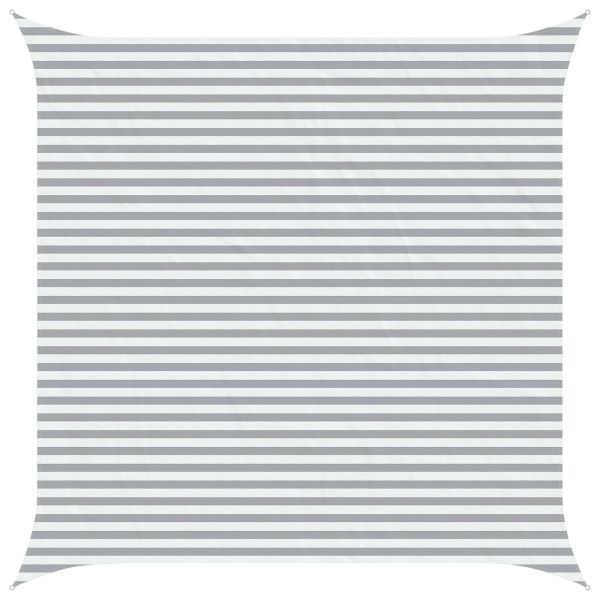 Открит слънцезащитен плат Светлосив и бял 4,5 x 4,5 m