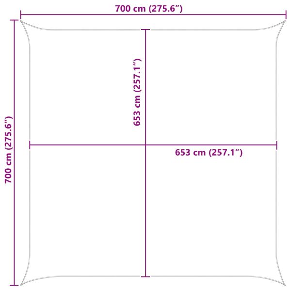 Открит слънцезащитен плат Светлосив и бял 7 x 7 m