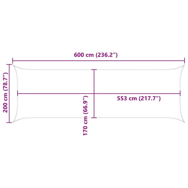 Слънчево платно за сянка Жълто 6 x 2 m 100% полиестер Оксфорд