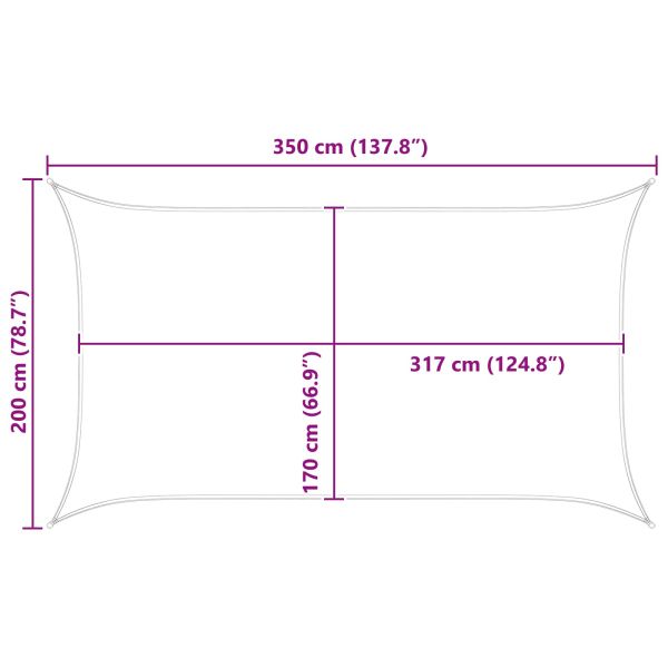 Слънчево платно за сянка Оранжево и кафяво 3,5 x 2 m