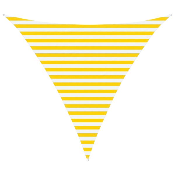 Открит слънцезащитен плат Жълт и бял 3 x 3 x 3 m