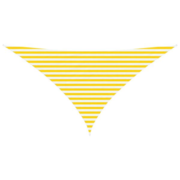 Открит слънцезащитен плат Жълт и бял 3,5 x 3,5 x 4,9 m